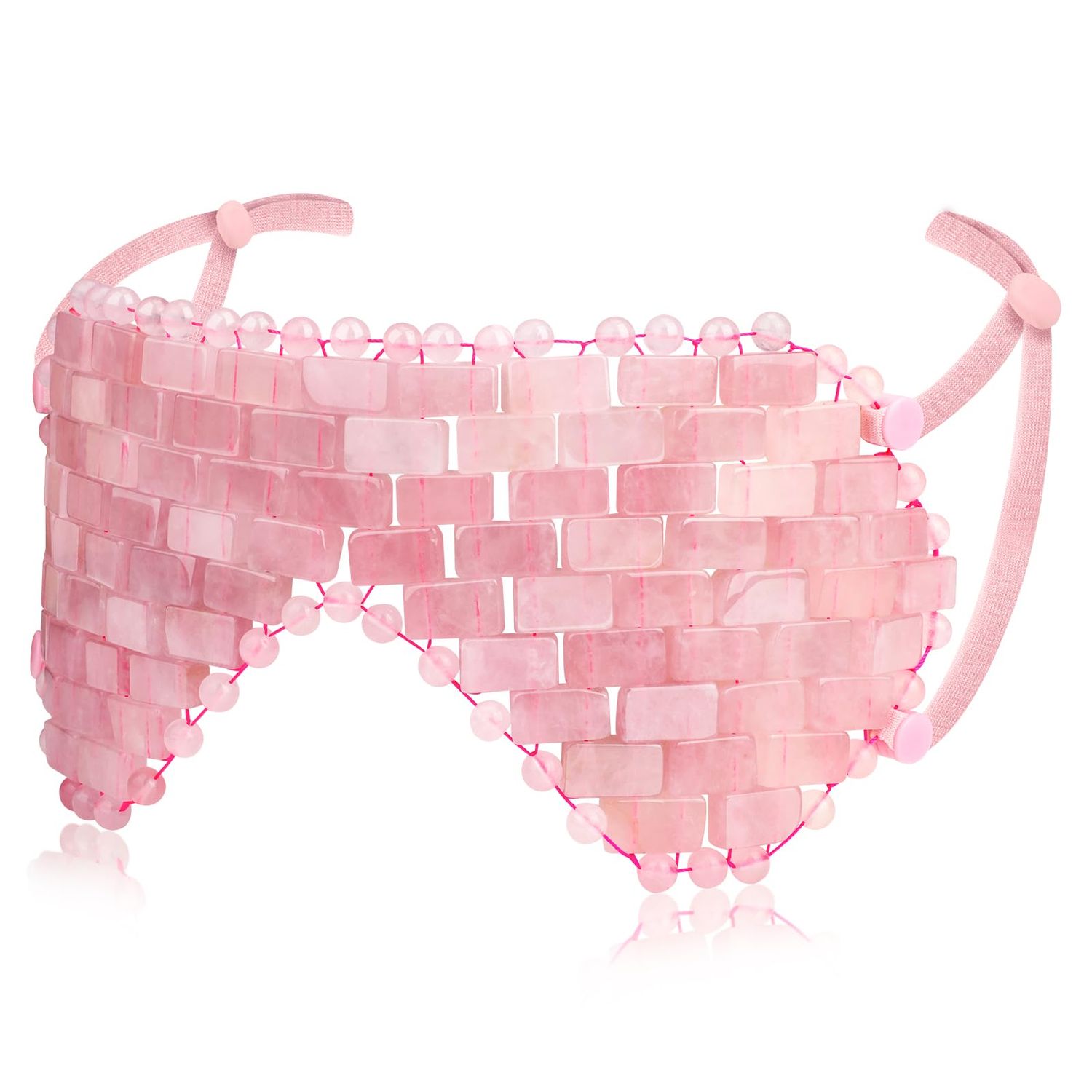 gemshan Quartz Eye Mask, Rose Jade Eye Mask Natural Crystal Sleep Mask, Eliminate Wrinkles Puffiness Headache and Migraine Relief Mask (2-rose quartz)
