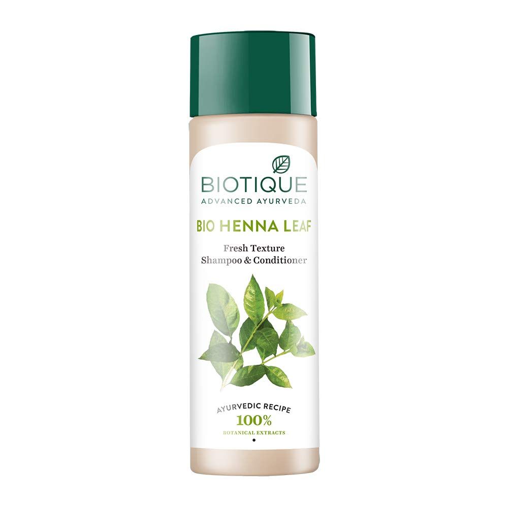 Biotique Bio Henna Leaf Fresh Texture Shampoo Conditioner 120ml 4.05 Oz. I Increase Gloss, Hydration, Shine I For Rich Dark Tones Hair - All Hair Types