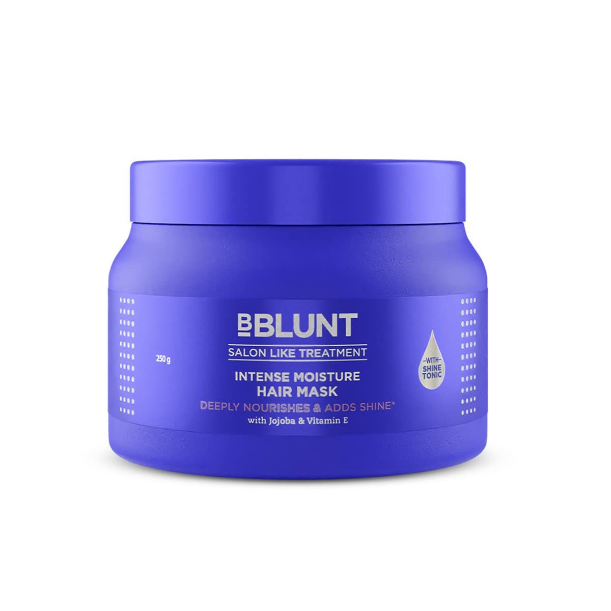 BBLUNT Intense Moisture Hair Mask Deeply Nourishes Adds Shine Deep Conditioning Masque for Dry, Damaged Frizzy Hair Vitamin E Jojoba Oil Infused 8.82 Oz250g
