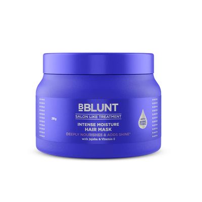 BBLUNT Intense Moisture Hair Mask Deeply Nourishes Adds Shine Deep Conditioning Masque for Dry, Damaged Frizzy Hair Vitamin E Jojoba Oil Infused 8.82 Oz250g