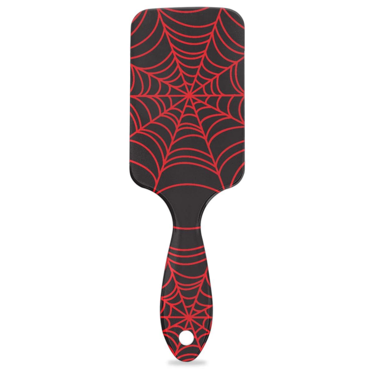 Black Spider Web Detangler Hair Brush Hairbrush for Kids Boys Girls, Glide Through Tangles with Ease and Massage Scalp, Smooth for All Hair Types (Wet Dry Thin Long Curly Hair)
