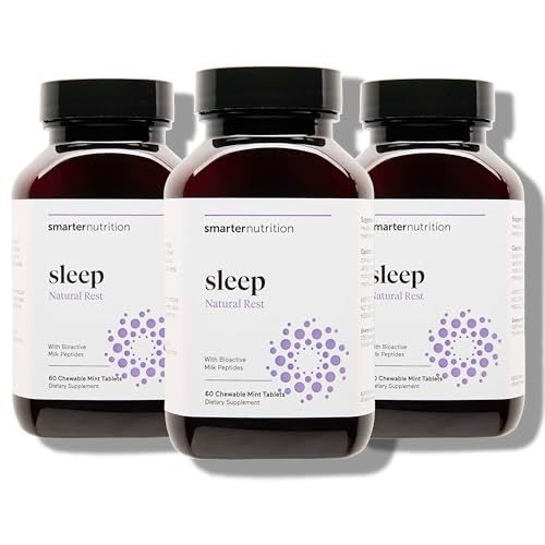 Smarter Nutrition Smarter Sleep Melatonin Dissolvable Tablets 4.5mg Natural Clinically Proven Lactium for Sleep Stress Support - Mint Flavor Melatonin Tablets - Non-GMO-180 Count90-Day Supply