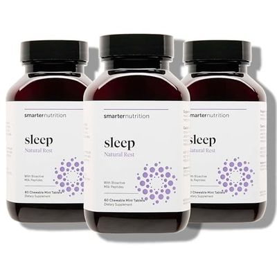 Smarter Nutrition Smarter Sleep Melatonin Dissolvable Tablets 4.5mg Natural Clinically Proven Lactium for Sleep Stress Support - Mint Flavor Melatonin Tablets - Non-GMO-180 Count90-Day Supply