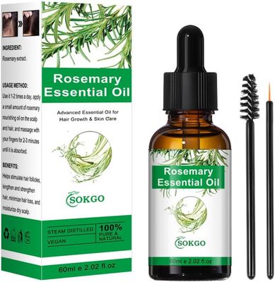 Loske Premium Rosemary Essential Oil, 100 Pure and Natural Rosemary Oil for Hair Growth, Skin, Face