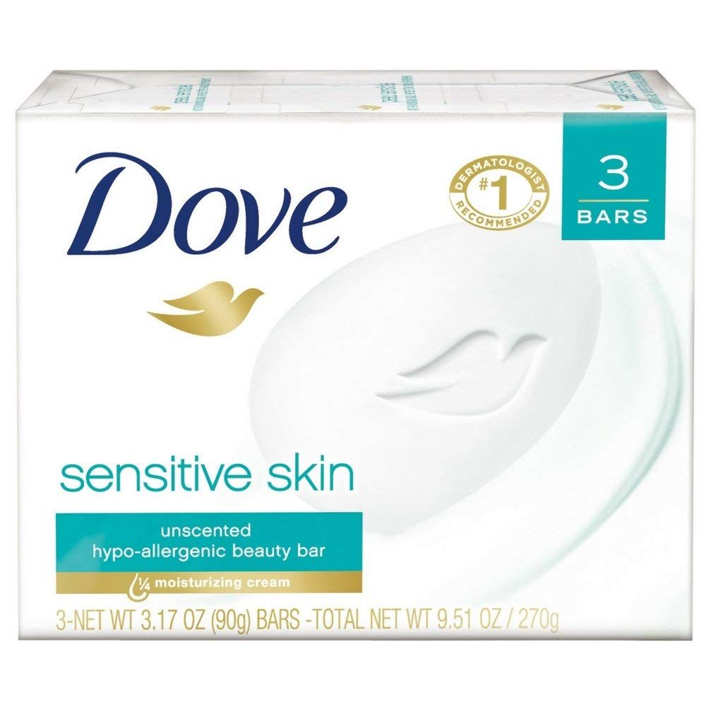 Dove Beauty Bar Sensitive Skin 3.17 oz, 3 Bar (Pack of 5)