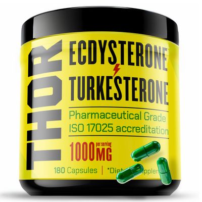 Turkesterone Ecdysterone Anabolic Supplement (3 Months - 180 Caps) Olympic Grade Testing - ISO 17025 Certification 1000mg - 98-95 Purity with Lab Synthesized Cyclodextrin Beta Ecdisterona
