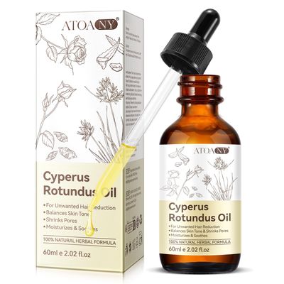 Cyperus Rotundus Oil for Hair Removal, 60ml Natural Cyprus Rotundus Oil, Reduces Hair Growth Soothes Skin, Moisturizing Gentle for All Skin Types, Hair Removal Oil for Men Women