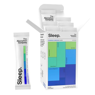 Sleep Aid Powder - Calming Drink for Deep Sleep with Liposomal Saffron, Magnesium PharmaGABA Melatonin-Free Natural Supplement to Reduce Stress and Improve Sleep Quality Chamomile Lemonade 14 Sticks