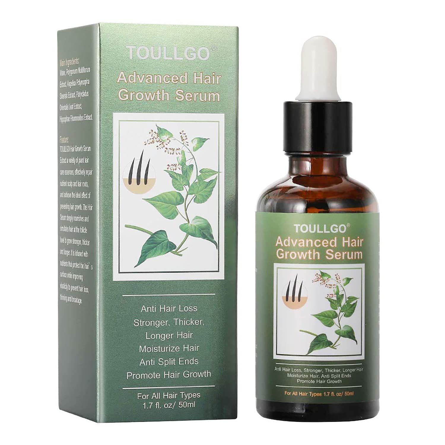 Hair Growth Serum for Thicker, Longer, Fuller Hair - Prevents Loss and Thinning with Vitamin-Rich Natural Treatment
