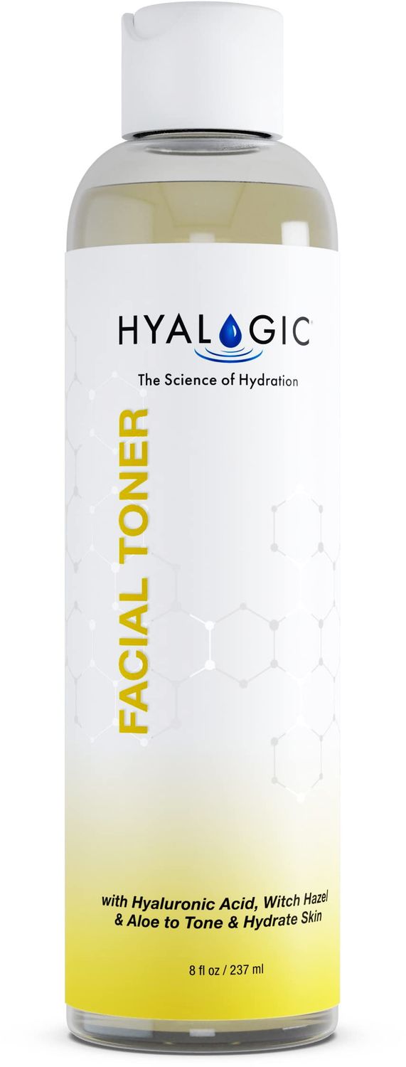Hyalogic Facial Toner with Witch Hazel 8oz - Spa HA Hyaluronic Acid Aloe Vera, Alcohol Free Hydrating Toner Astringent for Face, 8 fl oz