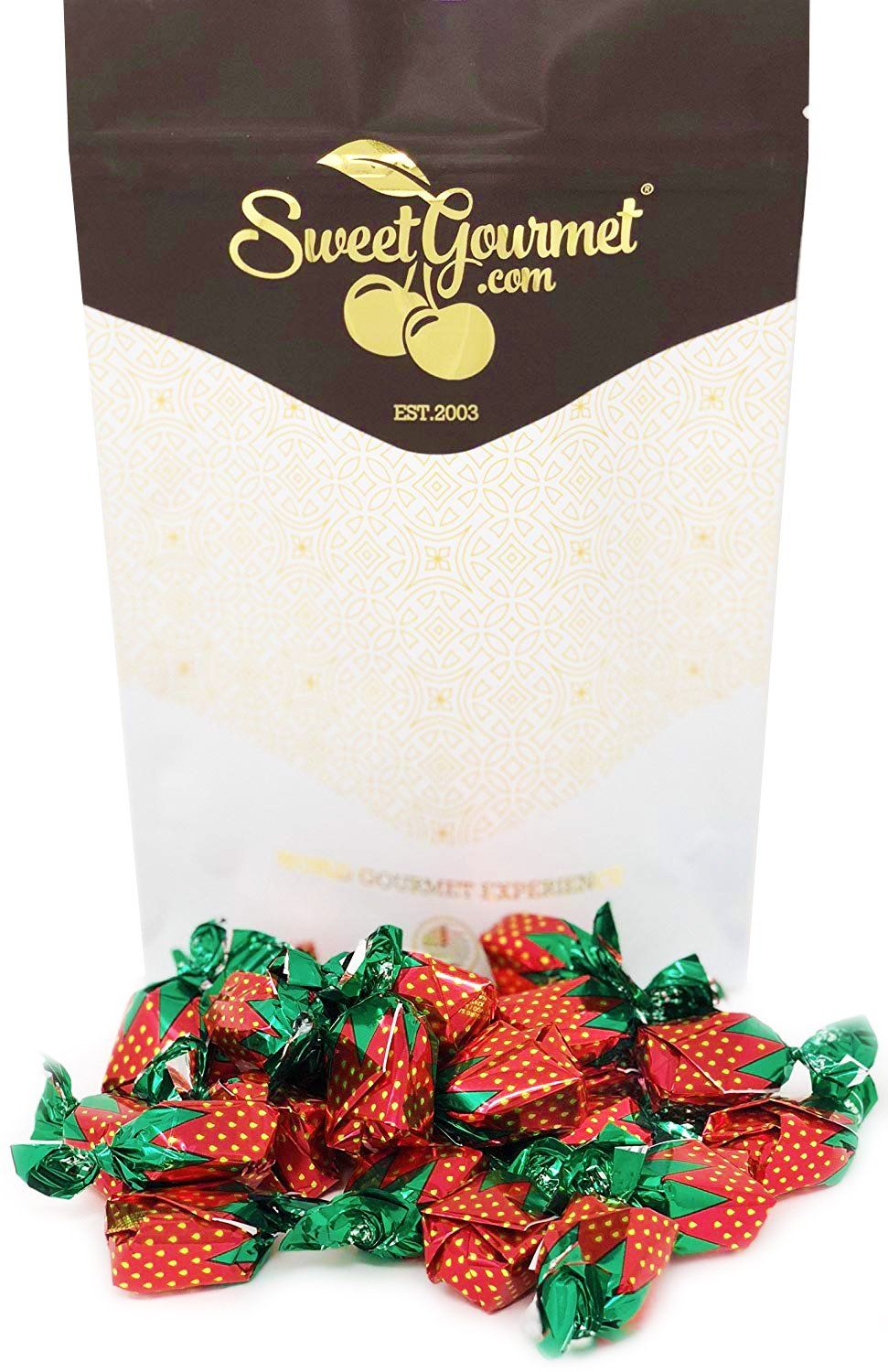 Arcor Strawberry Buds Filled Hard Candy Bon Bons 1 Pound