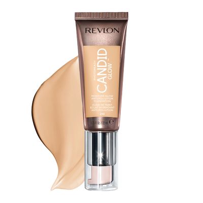 Revlon PhotoReady Candid Glow Moisture Glow Anti-Pollution Foundation with Vitamin E Prickly Pear Oil, Anti-Blue Light Ingredients, without Parabens, Pthalates, Fragrances, Natural Ochre, 0.75 oz