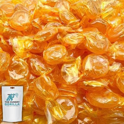 Butterscotch Bulk Hard Candy - 2lbs of Butterscotch Disc Buttons Candy Individually Wrapped - bagged in Resealable Stand-Up