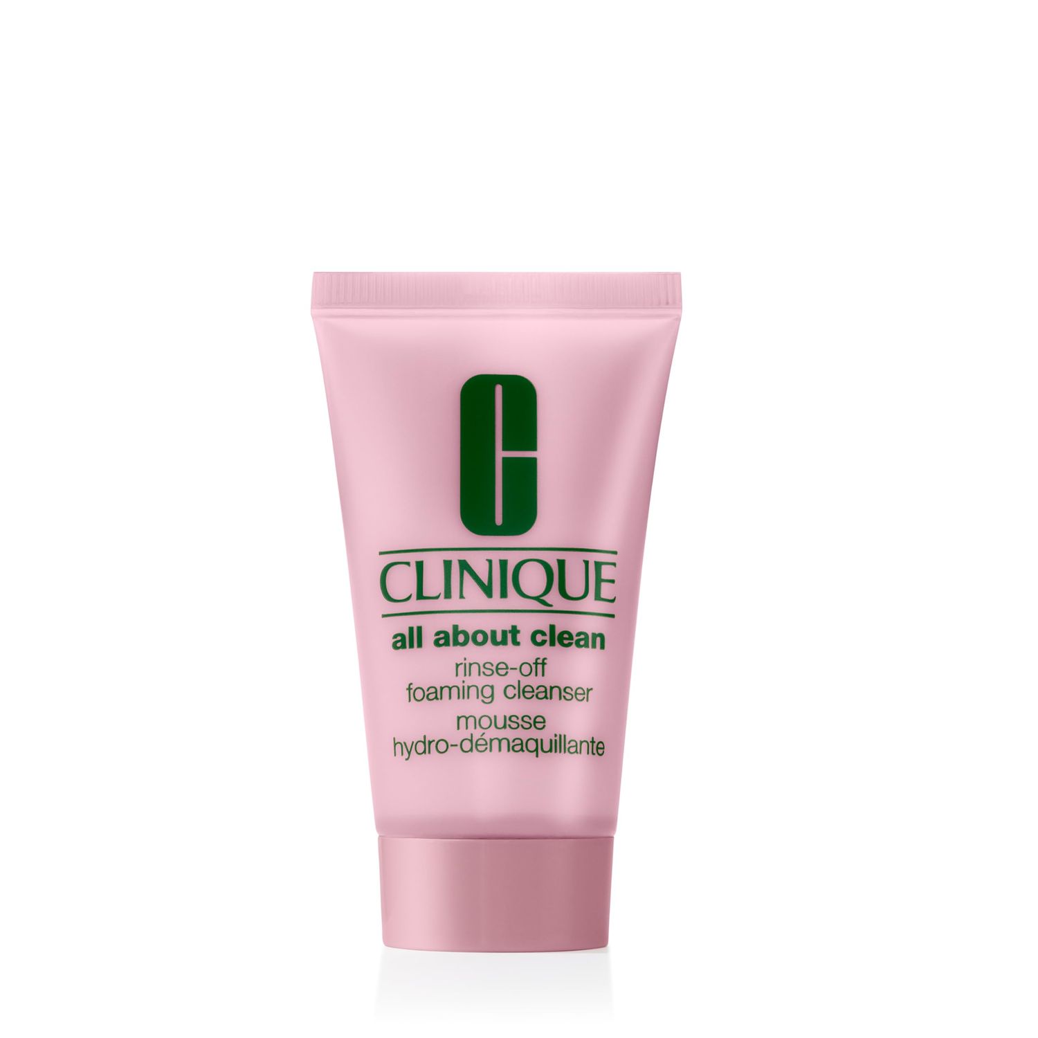 Clinique All About Clean Rinse-Off Foaming Facial Cleanser With Hyaluronic Acid Glycerin For Oily Skin Types Dissolves Makeup Sunscreen, Mini Travel Size, 1 Fl Oz