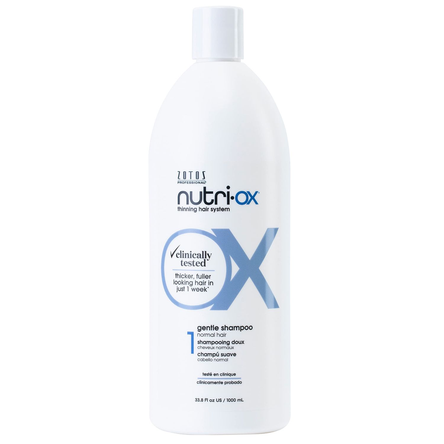 NUTRI-OX Gentle Shampoo Normal for Thinning Hair Thicker, Fuller-Looking Hair Clinically Dermatologically Tested Peppermint Color-Safe 33.8 Fl Oz
