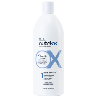 NUTRI-OX Gentle Shampoo Normal for Thinning Hair Thicker, Fuller-Looking Hair Clinically Dermatologically Tested Peppermint Color-Safe 33.8 Fl Oz