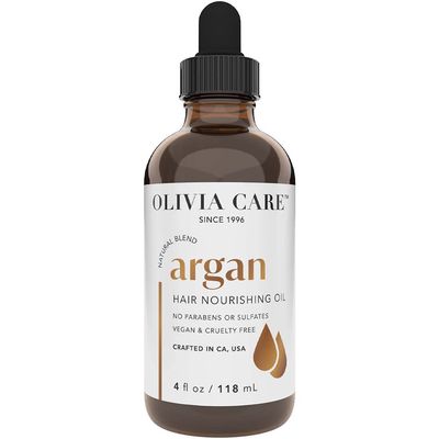 Olivia Care Hair Oil Made With Natural Plant-Based Ingredients - Provides Hydration, Smoothness Moisture - Clean Simple Treatment to Support Strengthen Hair - 4 FL OZ (Argan)