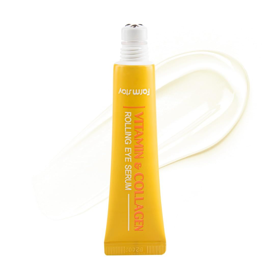 FARMSTAY Vitamin Collagen Roll-on Eye Serum - Hydrating Firming Eye Care, Reduces Puffiness, Dark Circles Fine Lines - Easy-to-Apply Rollerball Design, 0.84 fl. oz.
