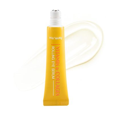 FARMSTAY Vitamin Collagen Roll-on Eye Serum - Hydrating Firming Eye Care, Reduces Puffiness, Dark Circles Fine Lines - Easy-to-Apply Rollerball Design, 0.84 fl. oz.