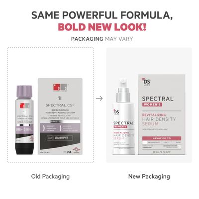 DS Labs Spectral Women's Formally Spectral.CSF - Hair Density Serum for Women, Thickening, Strengthening, Volumizing, Fuller-Looking Hair, 60mL, Packaging May Vary (Pack of 3)