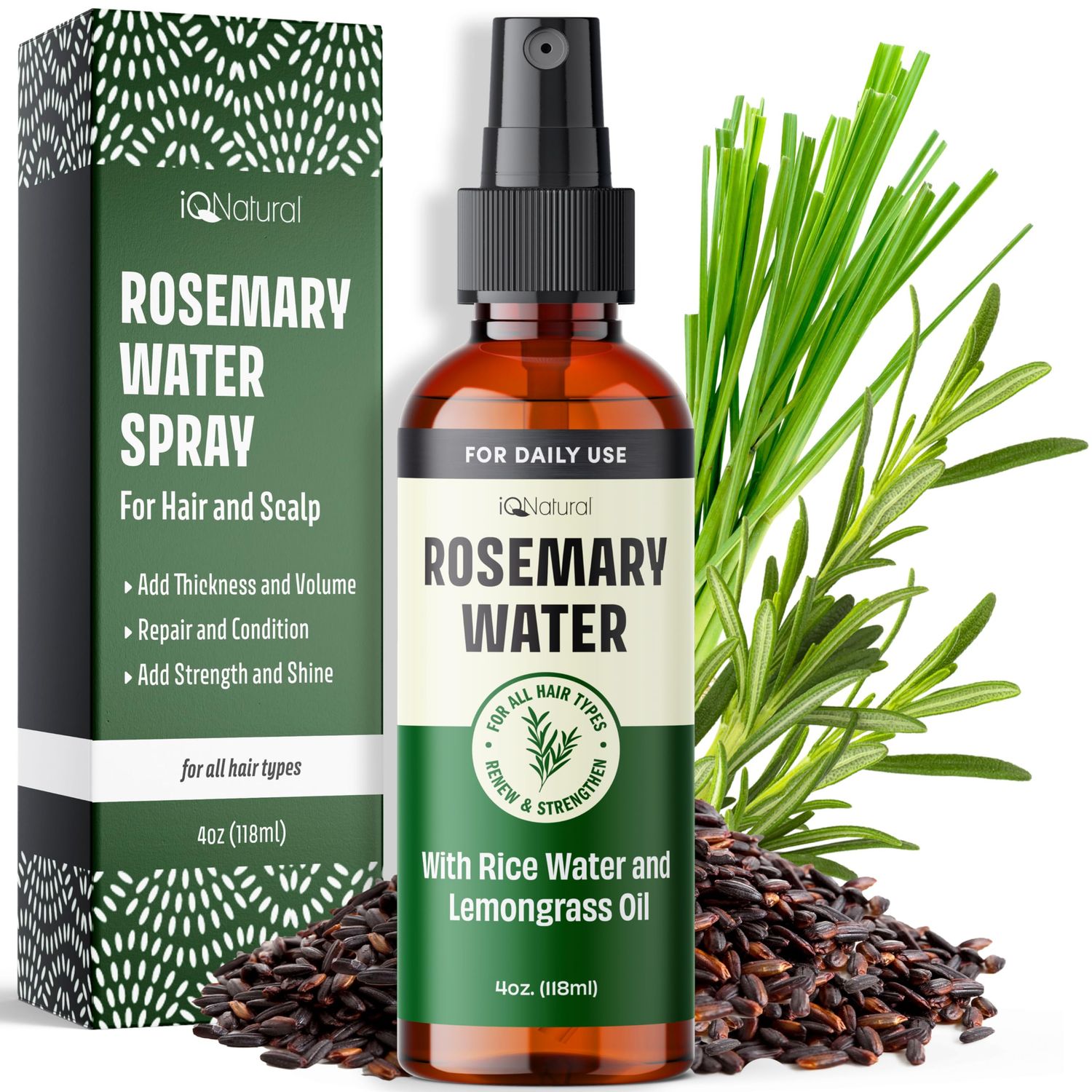 NEW Rosemary Water Spray for Hair Growth Spray, Rosemary Spray for Hair, Rosemary Root Enhancer, Rosemary Oil Spray - Strengthen, Moisturize, Thicken - Rosemary Water for Hair Health - 4oz