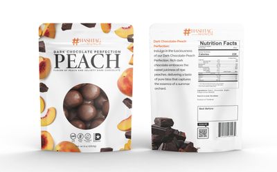 Premium Dark Chocolate Covered Ripe Juicy Wild Peach Balls Candy 8-Oz Bag Healthy Sweet Snack Made With Real Natural Fruit, Simple Ingredients No Added Colors, Gluten Free, Non- GMO Kosher
