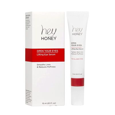 Hey Honey Open Your Eyes Lifting Eye Serum Under Eye Cream for Dark Circles Puffiness Around The Eyes Hydration Suitable For Sensitive Aging Skin Delivers A Bright Rested look 0.5 oz.