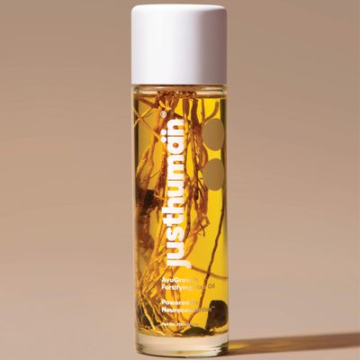 JustHuman AyuGrowth Fortifying Hair Oil Ayurvedic Elixir Clinically Proven 18-Oil blend Reduces Hair Fall breakage Strengthens roots Bhringraj, Amla, Brahmi Vertiver root 4oz