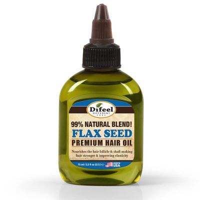 Difeel Premium Natural Hair Oil - Flax Seed Hair Oil 2.5 oz. - Strengthening Moisturizing Hair Oil Treatment