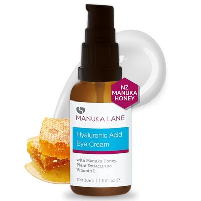 Hyaluronic Acid Eye Cream with Plant Extracts, Manuka Honey, Eye Bright Extract Vitamin E Plant Based Formula Carefully formulated to keep your eyes bright and healthy!