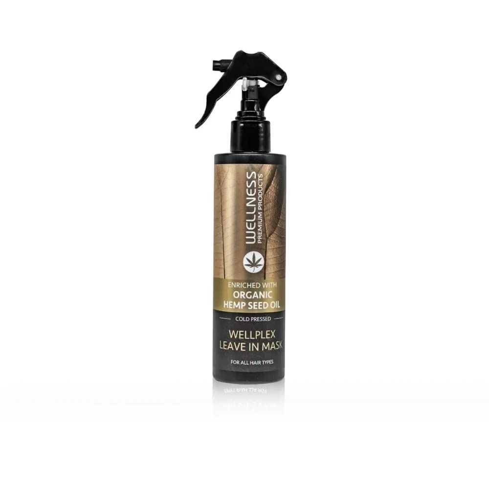 Wellness Premium Product Wellplex Hemp-Infused Leave-In Mask Spray for Damage Control Enriched with organic cold-pressed hemp seed oil
