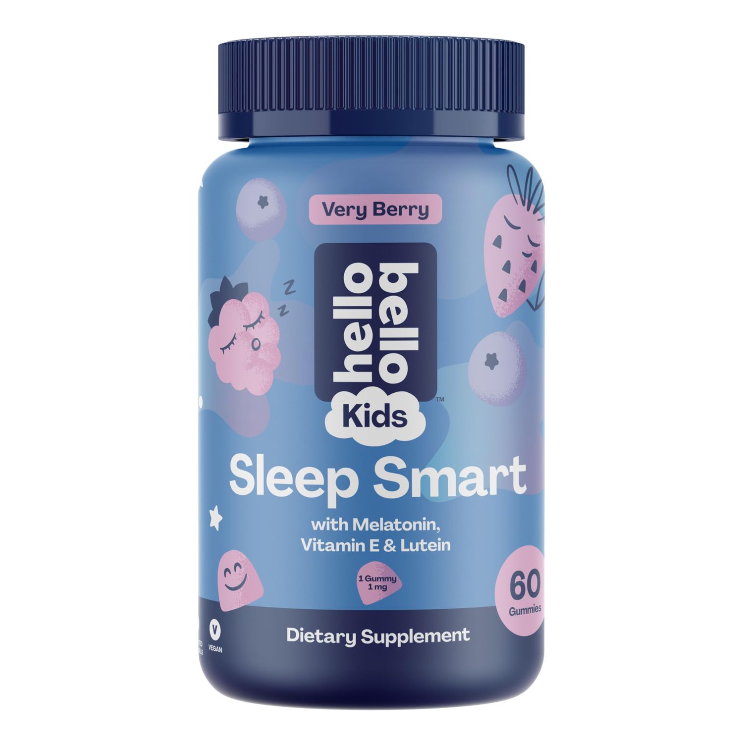 Hello Bello Kids Sleep Smart Vegan Gummies with 1mg Melatonin - Very Berry - 60ct
