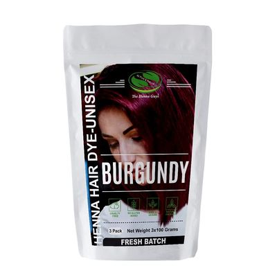3 Packs Of Burgundy Henna Hair Beard ColorDye 100 Grams - Natural Hair Color, Plant-based Hair Dye - The Henna Guys
