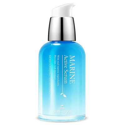 THE SKIN HOUSE Marine Active Serum 1.69 fl.oz Deep Hydration, Moisturizing Ceramide, Hyaluronic Acid, Algae, Pearl Korean Skin Care, 50ml