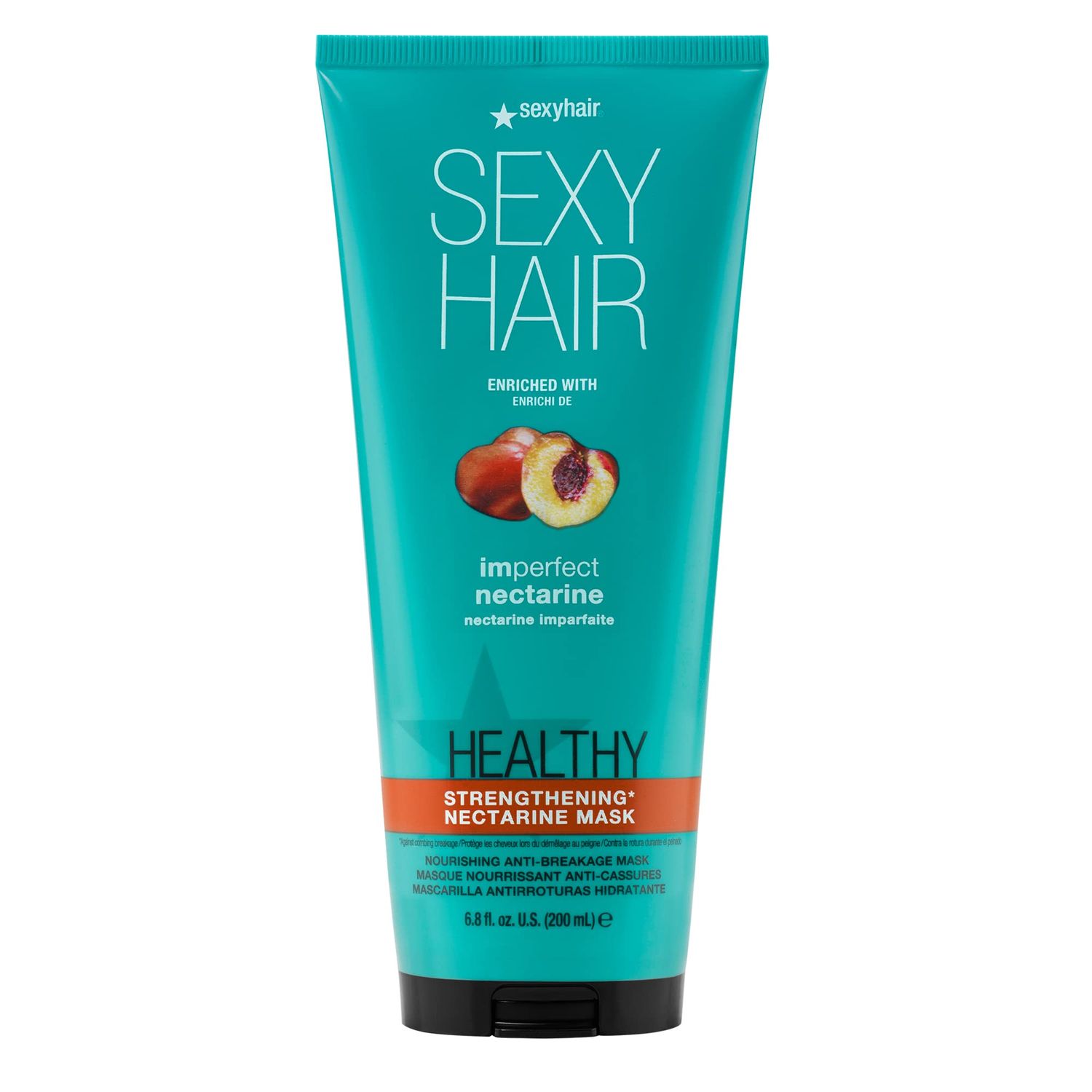 SEXYHAIR Healthy Imperfect Fruit Strengthening Anti-Breakage Mask, 6.8 oz Nectarine Fine to Medium Hair Type
