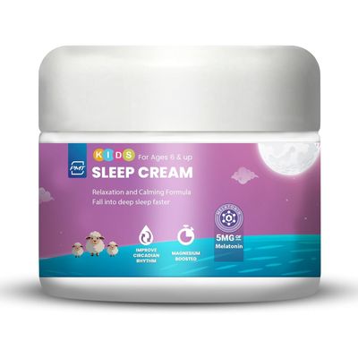 Kids Sleep Cream by PMT, Natural Sleeping Aid Regulates Sleep Patterns to Fall Asleep Faster, Uses Natural Ingredients Melatonin Lavender, Improves Circadian Rhythm for Ages 6 and up - 2.83oz