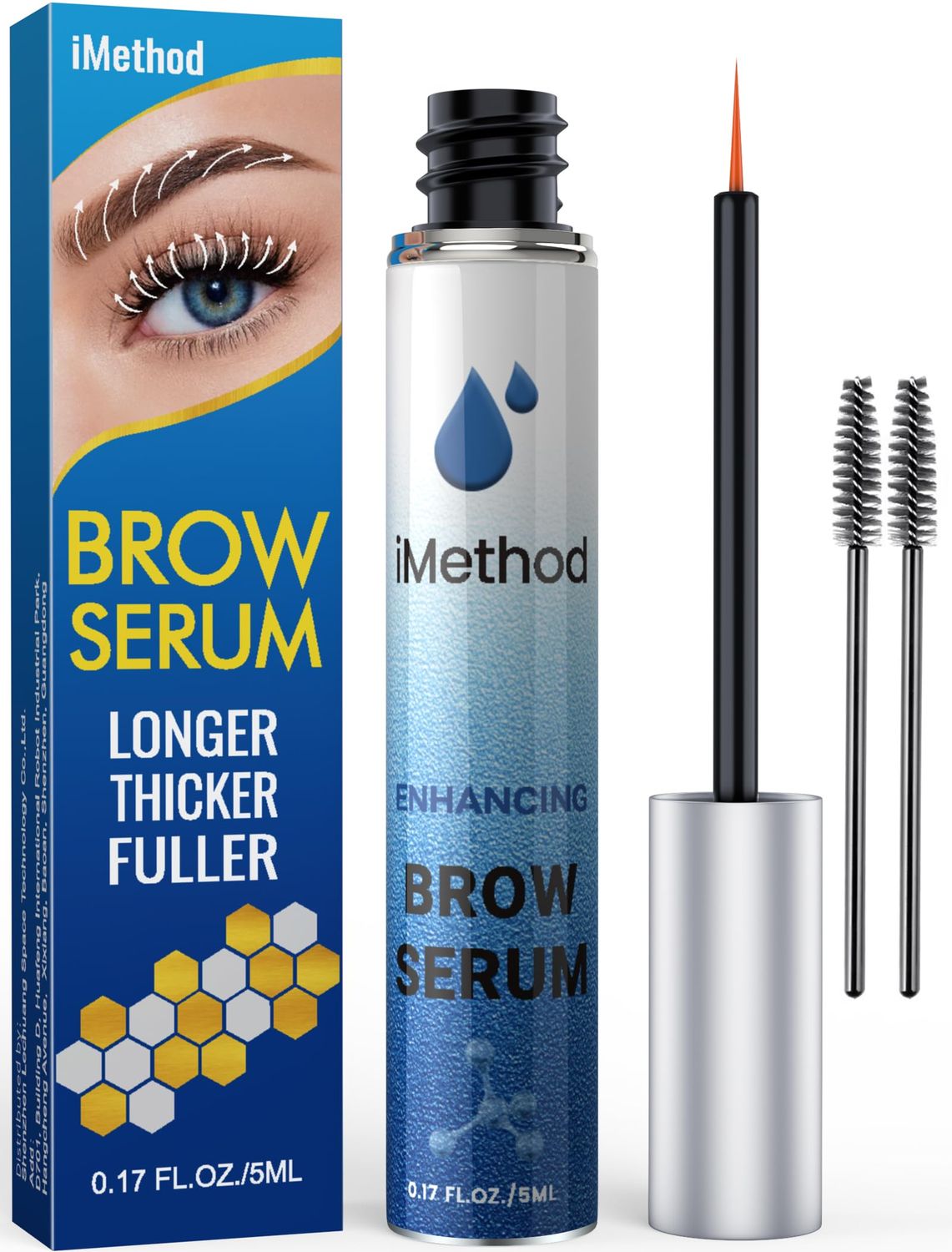 iMethod Eyebrow Growth Serum - Eyebrow Serum to Grow Brows, Brow Serum for Thicker Brows in 4 Weeks, Brow Boost, Natural Eye Brow Growth Serum Enhancer 5ML, Clear