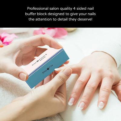 WEILUSI 4 Ways Nail Buffer Block Nail Files and Buffers, Nail Shine Buffers Blocks Files Sanding Polisher Smooth Buff Shine Manicure Buffer Tools Kit for Nail Art Care 2PCS