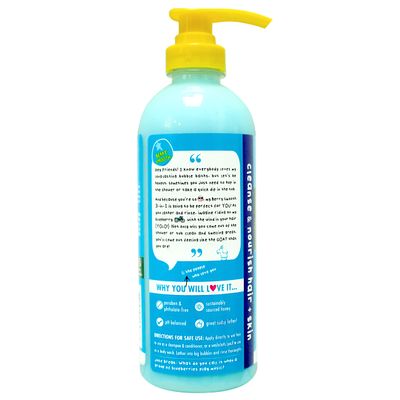 Mr. Bubble Berry Smooth 3-in-1 Body Wash, Shampoo Conditioner Plus Honey Moisturize and Smooth Hair and Body 3-Pack