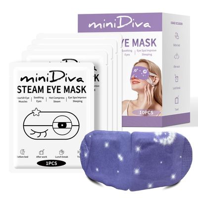 Minidiva Steam Eye Mask for Dry Eyes, 30Pcs Self Heating Spa Warm Eye Mask Relax Sleep Mask, Disposable Heated for Dark Circles Eye Fatigue, Relieve Stress Eye Fatigue (Lavender)
