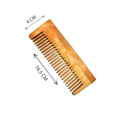 Indiessence Handmade Bamboo Wooden Combs Big Size Wood Comb - Bamboo Comb For Men Women Hair Growth - Anti Dandruff, Detangling Hair Fall Control Kanghi-Wide Tooth.