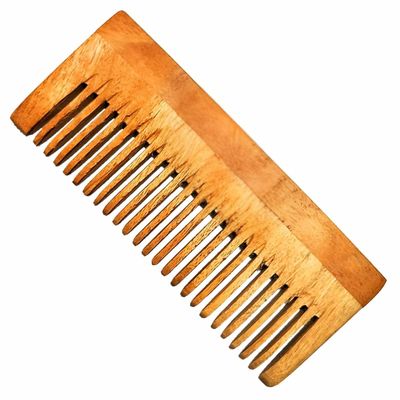 Indiessence Handmade Bamboo Wooden Combs Big Size Wood Comb - Bamboo Comb For Men Women Hair Growth - Anti Dandruff, Detangling Hair Fall Control Kanghi-Wide Tooth.