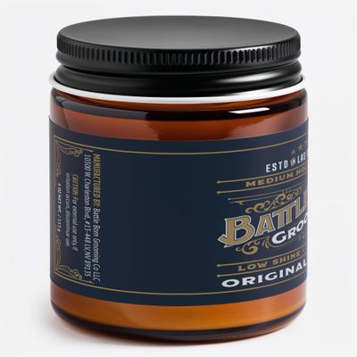 Battle Born Grooming Co Original Pomade for All Hair Types, Bay Rum, 4 oz., Medium Hold, Low Shine, Natural Ingredients, Water Based