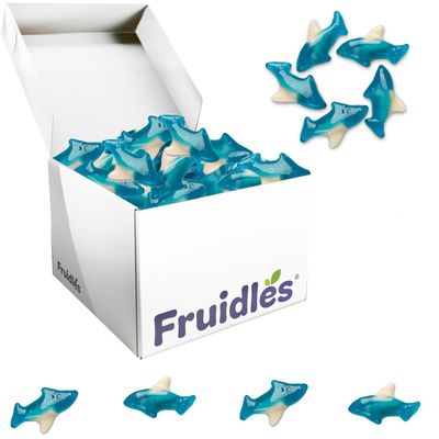 Fruidles Blue Shark Gummi Candy, Assorted Fruit Flavors Gummies, Allergy Friendly, Non-GMO, No Artificial Sweeteners Gummy (5 Pound Box)