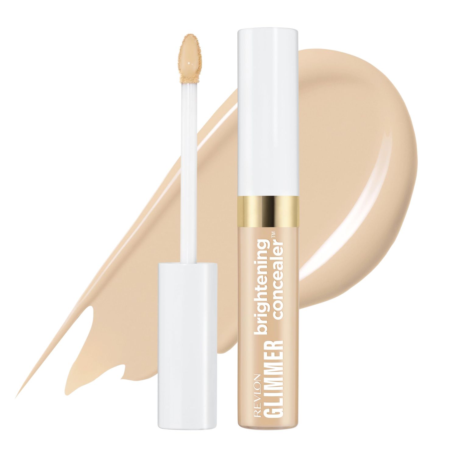 Revlon Glimmer Brightening Concealer, Liquid Under Eye Makeup, Made with Caffeine, Vitamin C, Stevioside, 125, 0.3 fl oz
