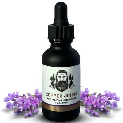 Copper Johns Revitalizing Hair Serum, Lavender, Strengthens Hair Reducing Breakage, Soothes Scalp Reducing Dandruff, Moisturizes Promotes Hair Growth, 1oz