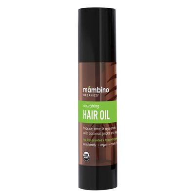 Mambino Organics Elixir Hair Oil - Organic, Pure Blend of Moroccan Argan, Rosemary, Tea Tree Castor - Hair Strengthening for Dry, Frizzy, Damaged Scalp - Cruelty-Free Hair Products, 2 fl oz