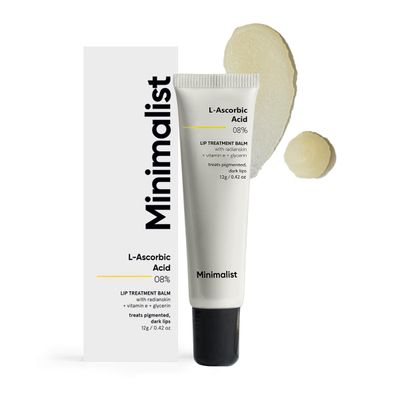 Minimalist Lip Balm for Moisturizing, Softening Brightening Lips 8 L-Ascorbic Acid with Vitamin E, Radianskin Glycerine For Women Men 0.42 Oz 12 gm