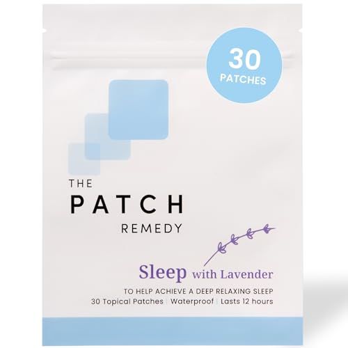 The Patch Remedy Sleep Patches with Lavender - 30 Topical Patches for Better Sleep with Magnesium Glycinate, Valerian Root Extract, Passionflower Hops, Waterproof, 12 Hours, Transdermal Support