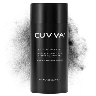 CUVVA Hair Building Fibers (30g) - Instantly Fill in Fine and Thinning Hair to Create a Thicker, Fuller Look - 13 Different Shades for Men Women - Black